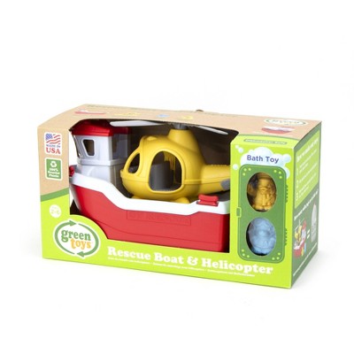 green toys rescue boat and helicopter