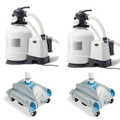 Intex 3000 GPH Above Ground Pool Sand Filter Pump & Intex Pool vacuum Cleaner