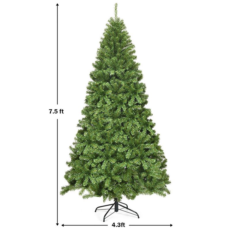 Costway 6Ft/7.5Ft/9Ft Unlit Hinged PVC Artificial Christmas Tree Premium Spruce Tree w/ 928 Tips/1346 Tips/2094 Tips, 3 of 11