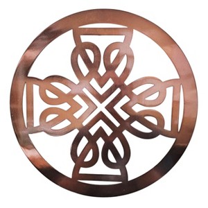 Slickblue Decorative Celtic Wall Art – Irish Steel Shamrock Leaf or Celtic Cross Design, 12", 5 Finishes - 1 of 4