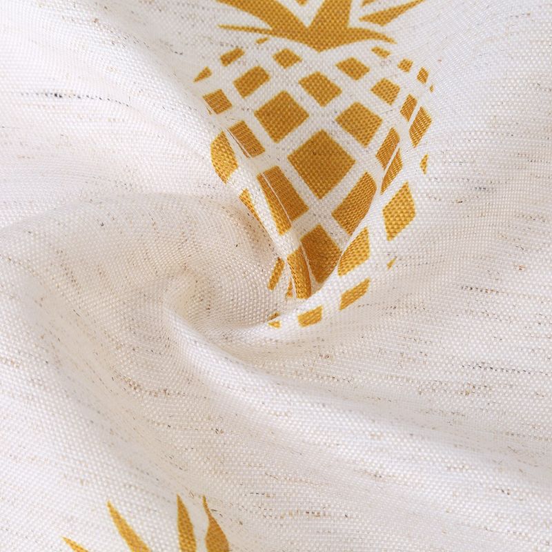 Whizmax Pineapple Print Linen Blend Kitchen Tier Curtains for Bathroom Small Half Window Cafe, 4 of 8