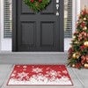 Orieon Christmas Welcome Mat 20x32 Inch, Red Snow Themed Doormat Non-Slip Indoor Outdoor, Holiday Front Porch Decor for Home Entrance - 3 of 4