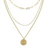 Slate by Rebl Three-Layer Paperclip Chain Necklace with Pendant 18K Gold Plated Stainless Steel - 2 of 2