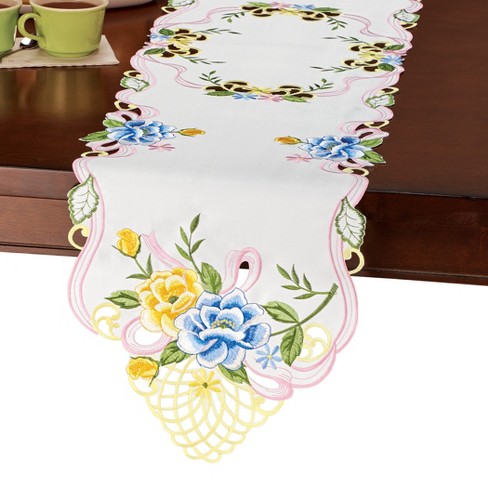 Patricia Heaton Home Blue Florals And Flitters Embroidered Napkin Set :  Target