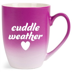 Elanze Designs Cuddle Weather Two Toned Ombre Matte Pink and White 12 ounce Ceramic Stoneware Coffee Cup Mug - 1 of 4