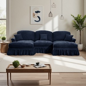 Modular U-Shaped Sectional Sofa with Flared Arms & Movable Ottomans - 1 of 4