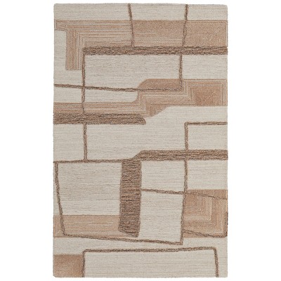 Pollock Modern Geometric Ivory/Brown/Tan Area Rug