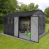 Janey Metal Outdoor Storage Box, Patio Storage Shed with 2 Lockable Doors and Foundation Base, Outdoor Furniture - Maison Boucle - 2 of 4
