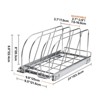 LunaLulinlk Rack for Pots and Pans, Extendable Slide Out Under Cabinet Storage, Flexible Wire Partitions, Metal Cover Stand, 8.5"W - 3 of 4