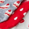 Women's Strawberry 3pk Liner Socks Ivory/Red/Heather Gray 4-10: Knit Midweight with Hidden Gel Heel Grip - 3 of 3