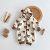 MyKids-Usa Winter Arrival Baby Cute Teddy Hooded Design Warm Fleece Rompers - 4 of 4