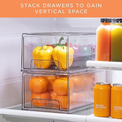 Sorbus 4 Pack Large Clear Stackable Pull Out Organizer Bins - Organization and Storage Containers for Kitchen, Pantry, Bathroom and More — фото 5