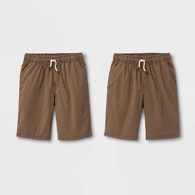 Boys' 2pk Pull-on Woven Shorts - Cat & Jack™ Dark Khaki/dark Khaki S ...