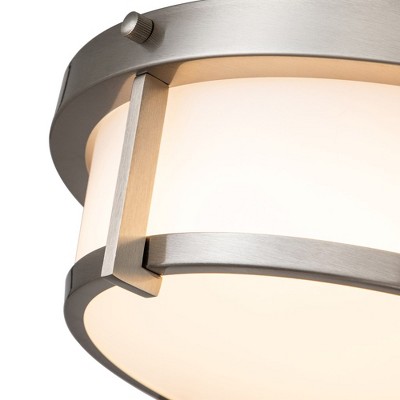 13-inch Brushed Nickel LED Flush Mount with Acrylic Shade