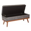 Katheryn Bonded Leather Storage Bench Pewter - OSP Home Furnishings: Mid-Century Ottoman, Entryway & Bedroom Seating - 2 of 4