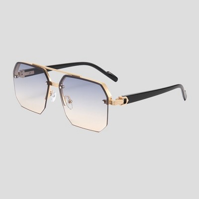 Anna-Kaci Women's Chic Trimmed Octagon Polarized Sunglasses UV400 Protection