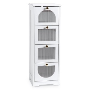 Small Bathroom Cabinet with Drawers, Freestanding Bathroom Floor Cabinet, 11.8 x 11.8 x 33.1 Inches Slim Storage Organizer for Hallway Living Room - 1 of 4
