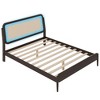 YOOCOZZ Queen Size Platform Bed with LED Rattan Headboard - Antique Espresso - 4 of 4