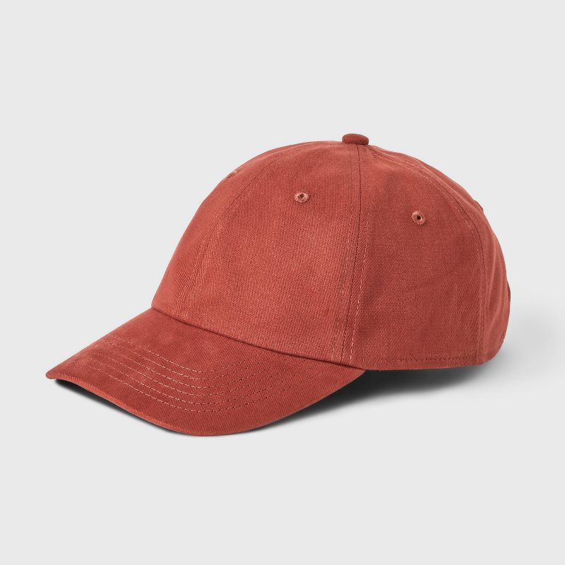 Men&#39;s Cotton Washed 6-Panel Baseball Hat - Goodfellow &#38; Co&#8482; Red, 1 of 6