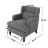 Tufted Teddy Accent Armchair,Modern Upholstered Lounge Chair with Birch Legs & Deep Seat for Living Room Bedroom-Baofuwish - 4 of 4