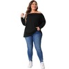 Agnes Orinda Women's Plus Size Off Shoulder Long Sleeve Basic Dolman Blouses - 3 of 4