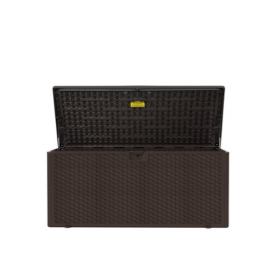 YARDGRACE 99-gallon lockable resin deck box - suitable for outdoor storage in the garden, rainproof and windproof