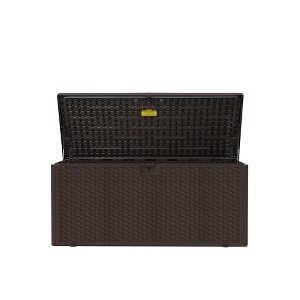 YARDGRACE 99-gallon lockable resin deck box - suitable for outdoor storage in the garden, rainproof and windproof - 1 of 4