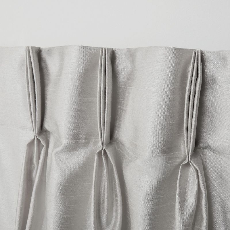 Exclusive Home Curtains Chateau Light Filtering Pinch Pleat Curtain Panels, 96" Length, Dove Grey, Set of 2, 3 of 5