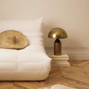 Brightech Venus Mid-Century Dimmable (Includes LED Light Bulb) Round Desk Table Lamp Antiqued Brass - 1 of 4