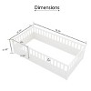 FURNIinspire Beds Twin Kid Floor Bed Multifunctional Wood Bed Frame with Security Barrier, Door for Kid Room, White, 78.19"*41.77"*21.46" - 3 of 4