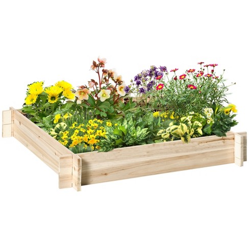 SmileMart Wooden Raised Planter Box for Vegetables, Plants and Herbs 