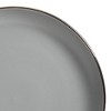 Gibson Home Rockaway Round Stoneware Coupe Edged Dinnerware Set, Service for 4 with Dinner Plates, Dessert Plate, Bowls, & Mugs, Grey w/ Metallic Rim - 4 of 4