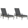 vidaXL Sun Lounger Grey PE rattan, powder-coated steel Extra Long - 4 of 4