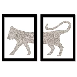 Tiger Stripes by Jetty Home Set of 2 Framed Diptych Wall Art Set - Americanflat