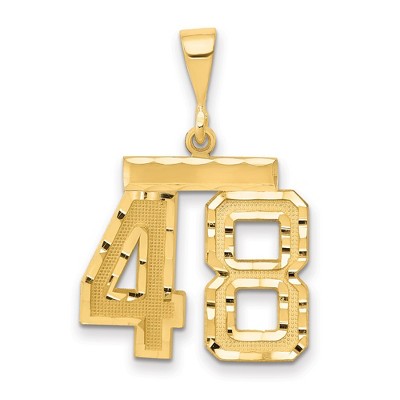 Black Bow Jewelry 14K Yellow Gold, Varsity Collection, Medium D/C Pendant Number 48