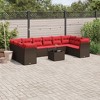 vidaXL 11 Piece Patio Sofa Set with Cushions Brown Poly Rattan - 2 of 4