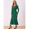 Allegra K Women's Floor Length Fishtail Bodycon Mermaid Long Maxi Dress with Belt - 4 of 4