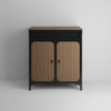 30 in. W x 19 in. D x 24 in. H Single Sink Freestanding Bath Vanity with Top in Black and Brown - 2 of 4