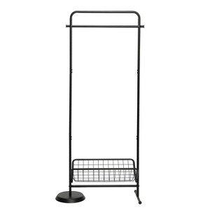 Honey-Can-Do Entryway Garment Rack Natural: Steel Frame, Freestanding Closet, Clothing Rack, Anti-Tip Hardware - 1 of 4