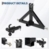 3 Point Trailer Hitch 2" Receiver, Quick Hitch Attachment with Towing Balls, Receiver Tow Drawbar for Tractor Standard Category 1, 10,000Lbs Capacity - 3 of 4