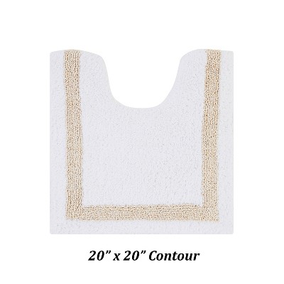 White and Sand Cotton Tufted Reversible Bath Rug Set