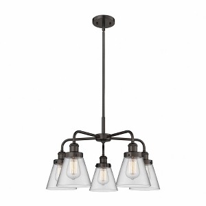 Cone - 5 Light Stem Hung Chandelier In Art Deco Style-14.75 Inches Tall and 24.25 Inches Wide - 1 of 1