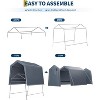 Portable Outdoor Storage Shed, Waterproof PE Tarp Carport with Roll-Up Zipper Door & Vent, UV/Rain/Snow Resistant Shelter for Tools - 2 of 4