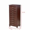 Stufurhome Locking Jewelry Armoire with 9 Drawer, Flip Top Mirror, 2 Side Doors, Wooden Jewelry Storage Cabinet Large Capacity, Espresso - 2 of 4