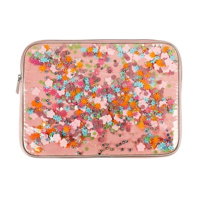 Packed Party Flower Shop Laptop Case; Women and Girls Fashion Computer Sleeve; Trendy Look for Ladies at School, Work, Home and Travel; Pink