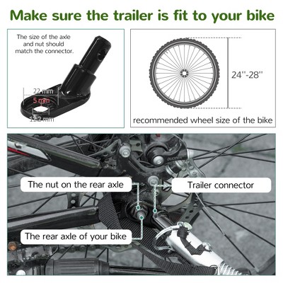 Green Foldable 2-in-1 Child Bike Trailer Stroller