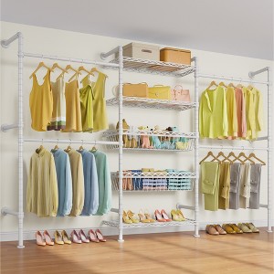 Timate X3 Garment Rack, Wall Mounted Closet System Industrial Pipe  Clothes Rack Walk in Closet, Adjustable from 5'10" to 8'3" - 1 of 4