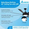 Delta Breez Rio Vista 60" Ceiling Fan with LED, Remote, Indoor/Outdoor, Ideal for Large Room, Bedroom, Living Room, Modern Farmhouse Decor, Black - 2 of 4