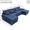 GDFStudio Arthur 130" Modern Linen Upholstered U-Chaise Sofa with Cup Holders and Storage - 3 of 4