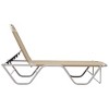 vidaXL Sun Lounger Aluminum and Textilene Cream - 3 of 4